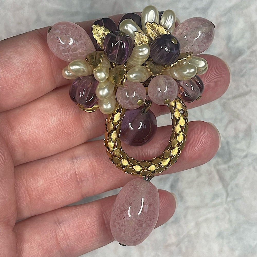 Vintage 1930s Louis Rousselet Paris Poured Glass Brooch